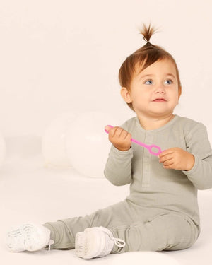 Organic Cotton Rib Romper in Sage Green