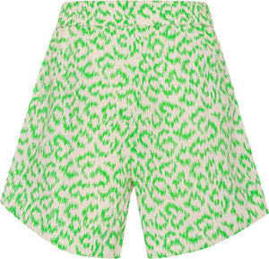 Green leopard print top & shorts set for girl.