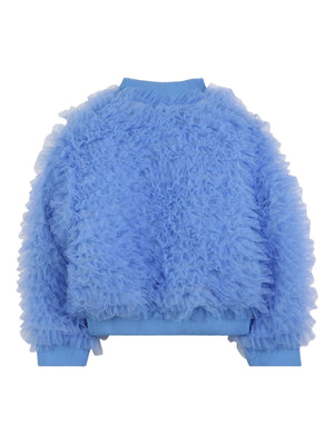 Pale Blue Mesh Ruffle Jacket