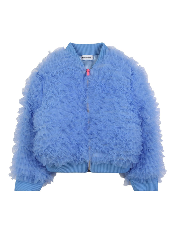 Pale Blue Mesh Ruffle Jacket