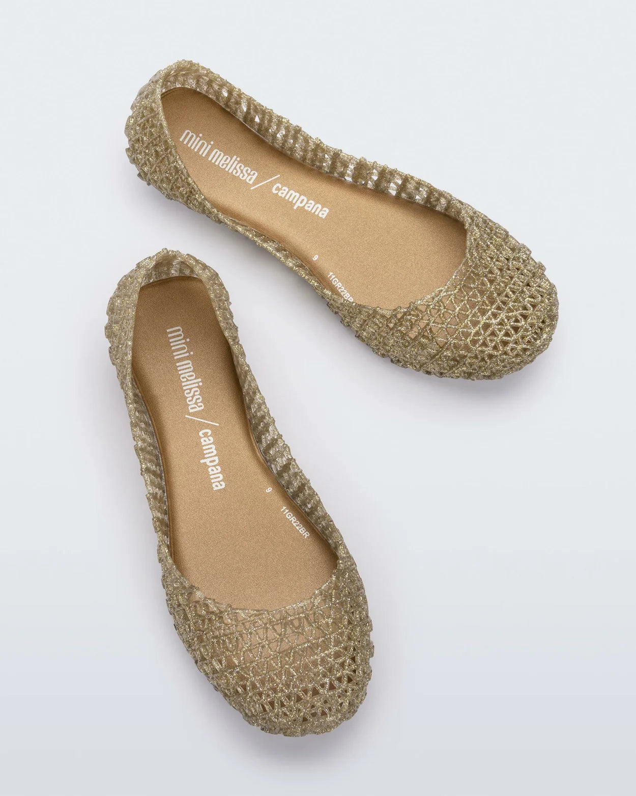 Campana Flat in Gold Glitter for Kids