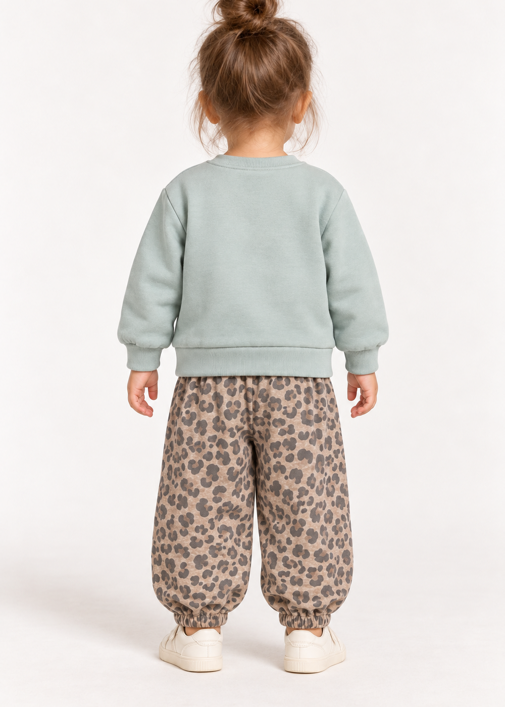 Baby Girl Pleated Pants In Leopard-Brown