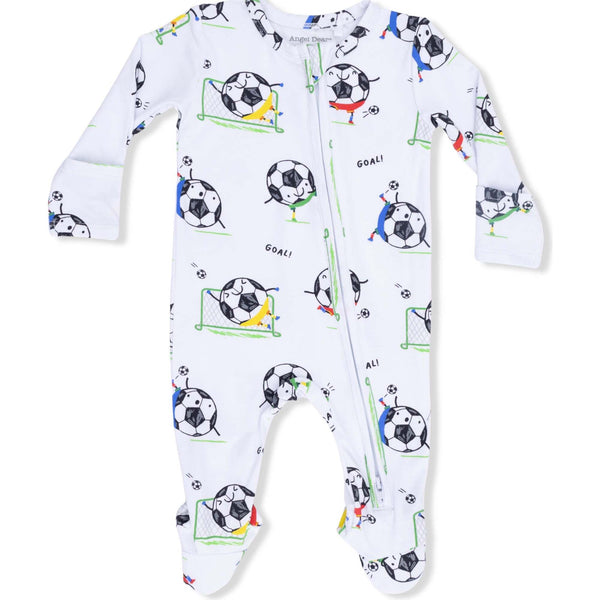 Playing Soccer Balls 2 Way Zipper Footie