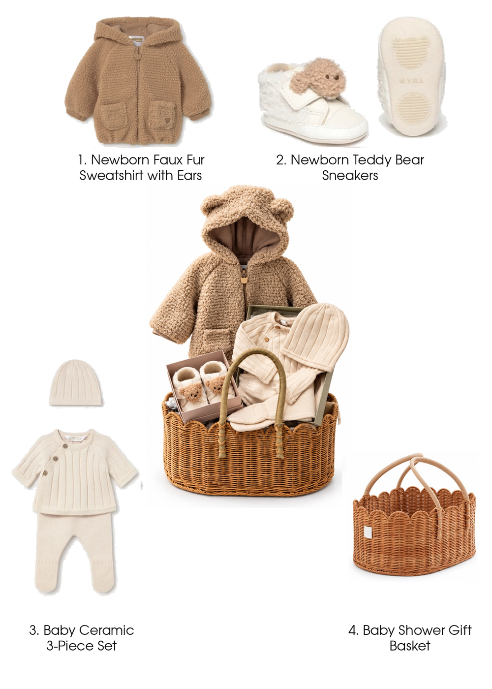 Luxury Neutral Bear Gift Basket