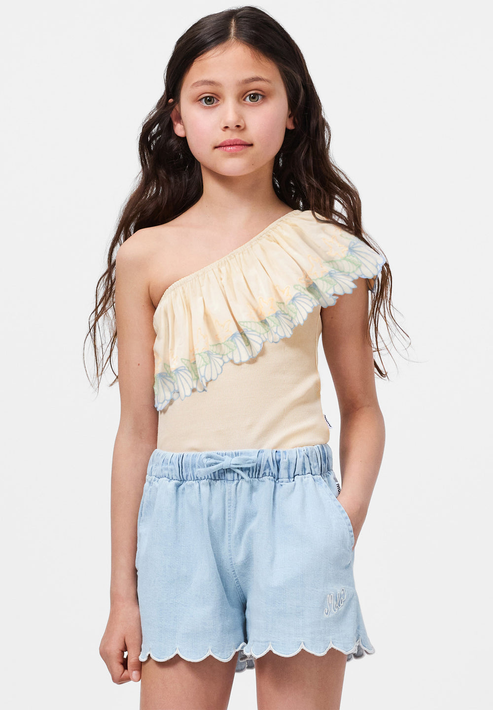 Addie Shorts - Washed Chambrey