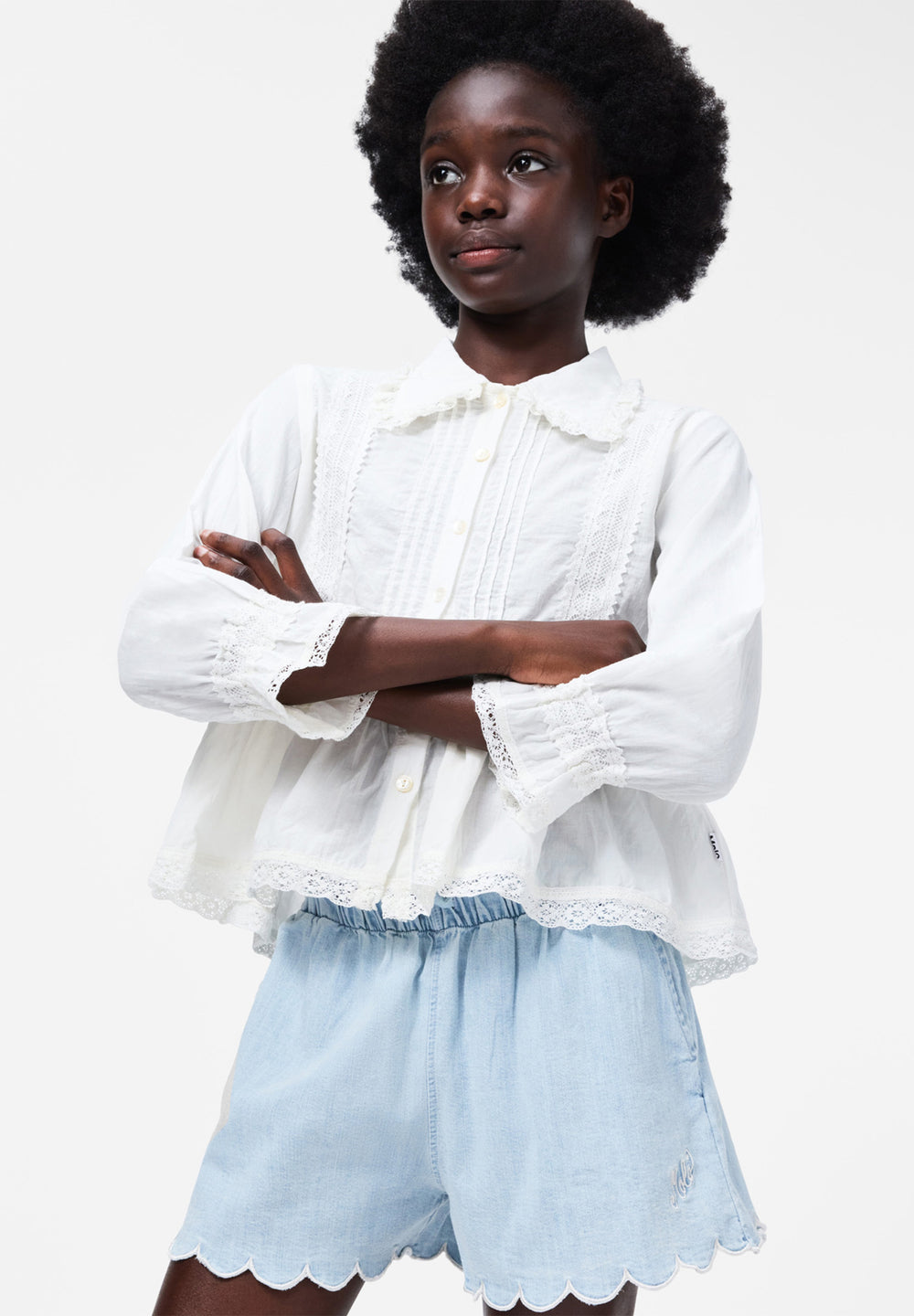 Addie Shorts - Washed Chambrey