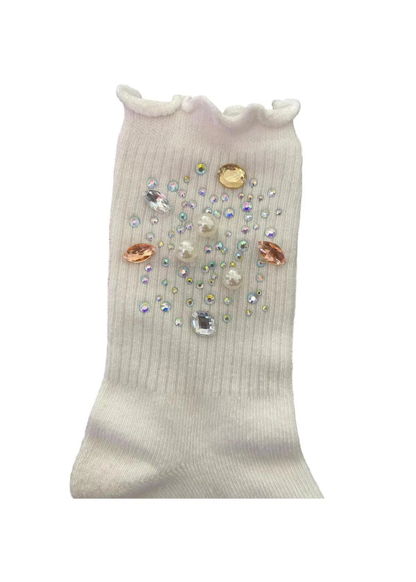 Silver and Gold Gem High Socks