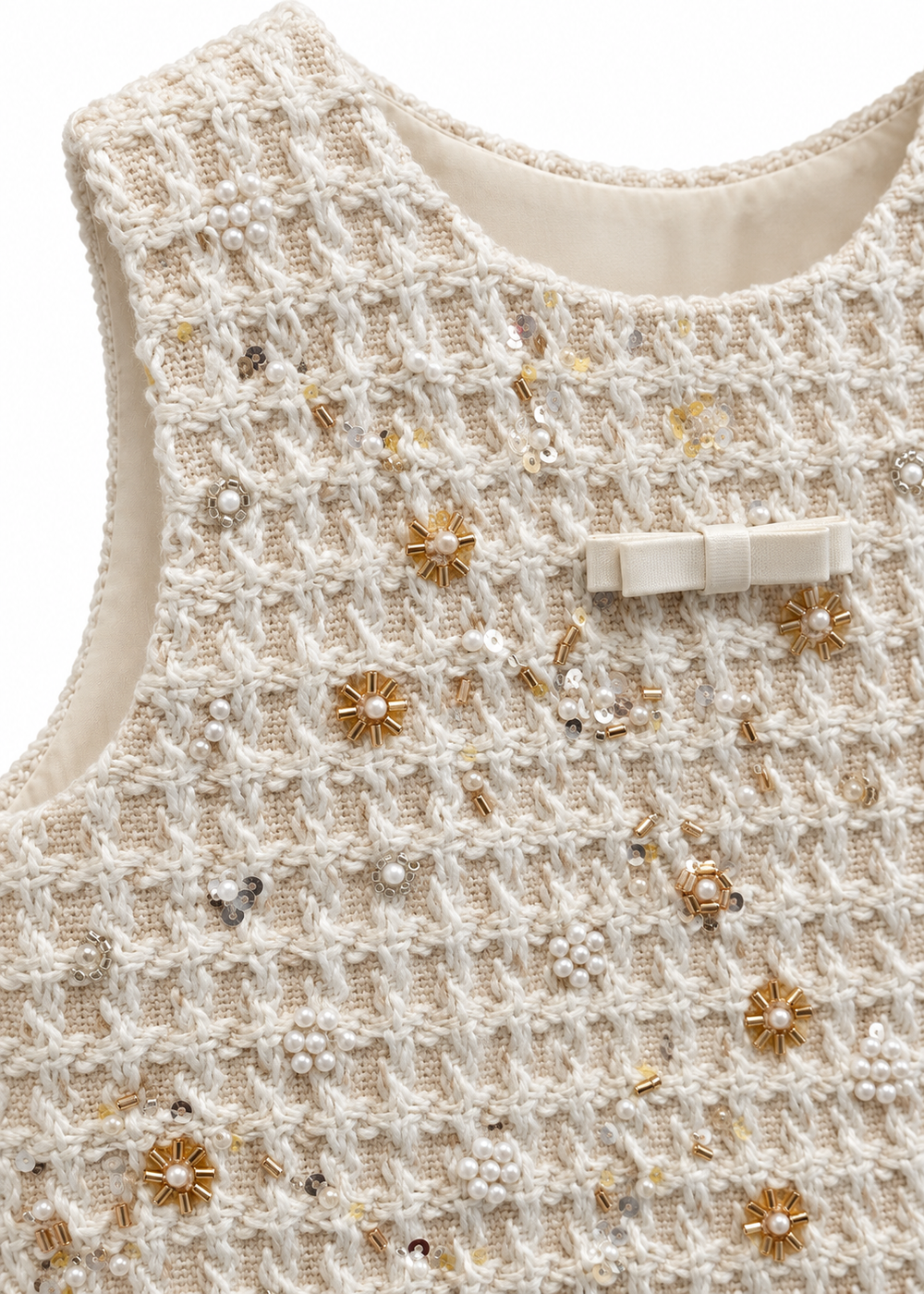 Gold Trim Tweed Jacket & Dress Set