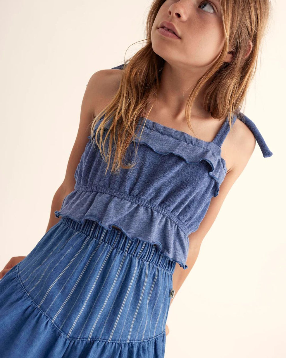 Striped Denim Skirt
