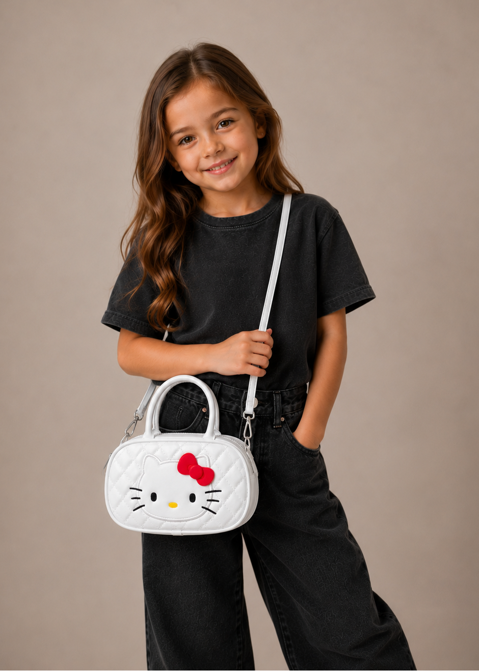 White Quilted Kitty Handbag
