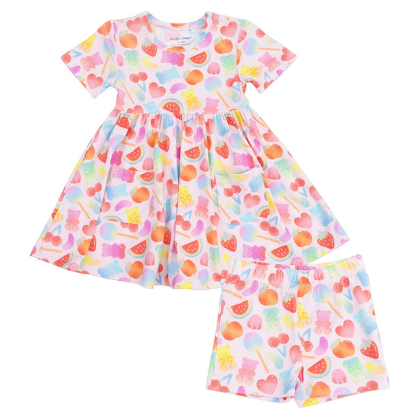 Gummy Bears Twirly Dress with Cartwheel Shorts HoneyBug