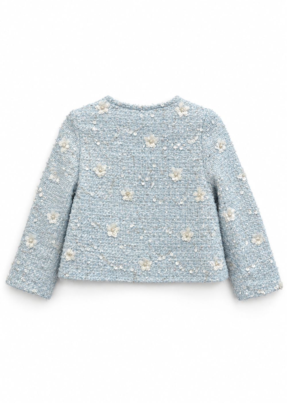 Blue Flowers Tweed Jacket & Tulle Dress