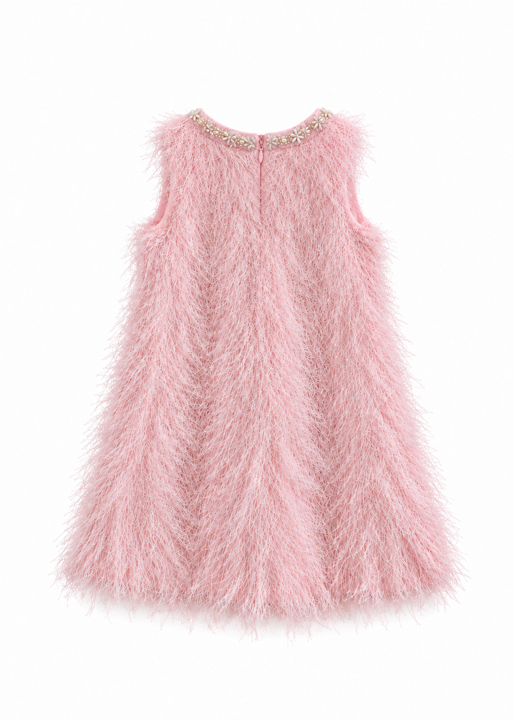Pink Ostrich-Trimmed Dress