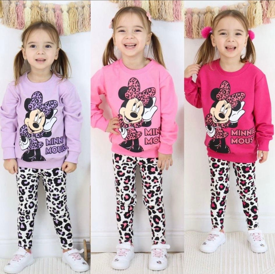 Minnie mouse leopard print set