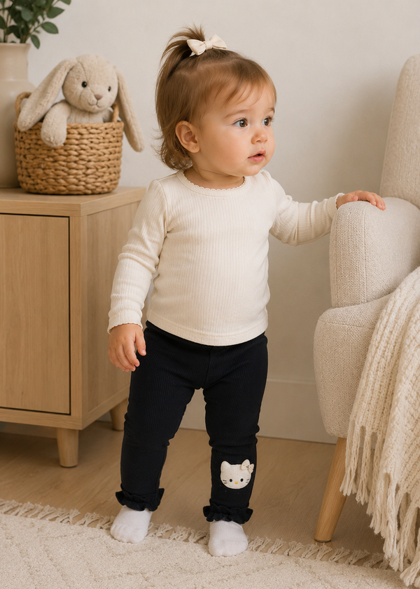 Black Cat Baby Girl Leggings