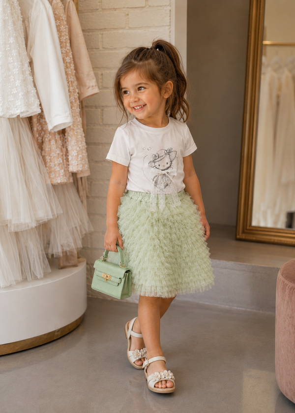 Green Ruffle Tulle Skirt