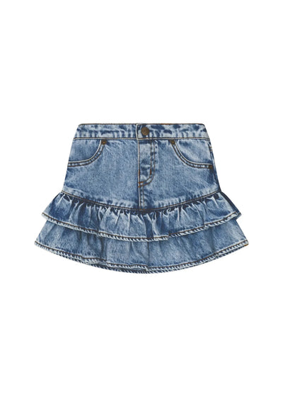 Dreamy Denim Tiered Skirt