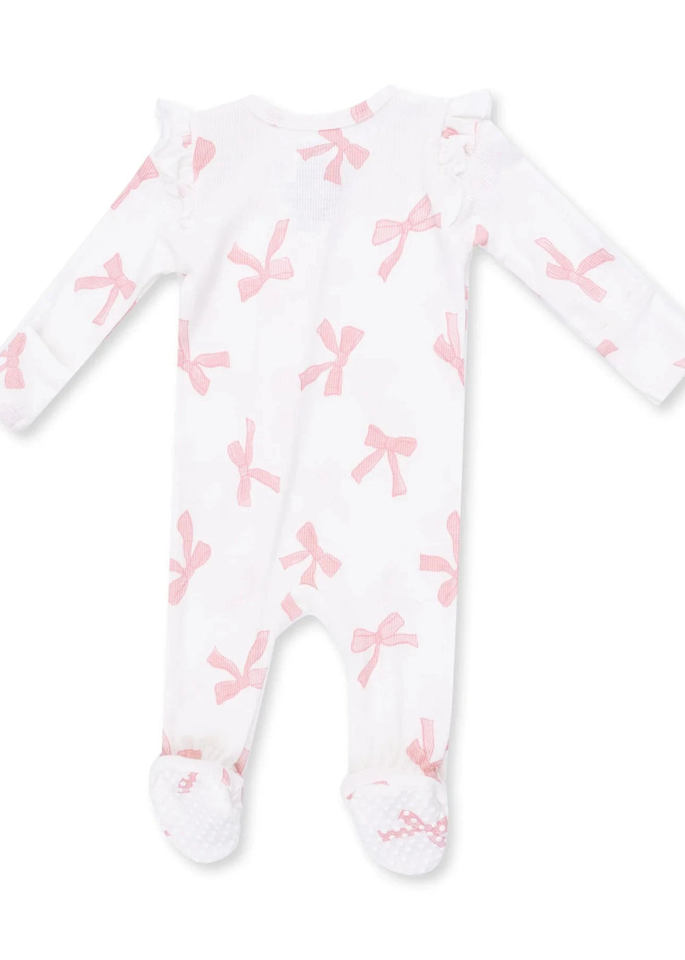 Pretty Bows - 2 Way Ruffle Sleeve Zipper Footie