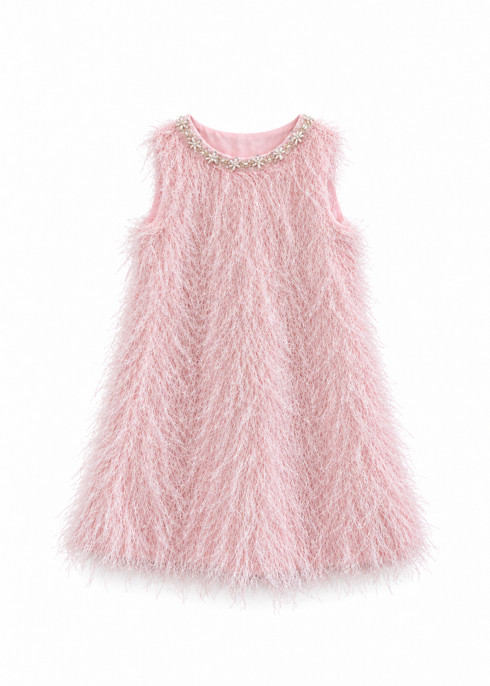 Pink Ostrich-Trimmed Dress