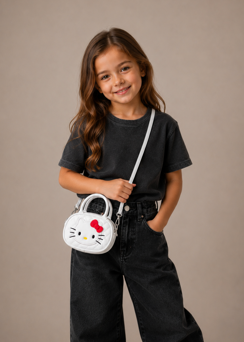 White Quilted Kitty Handbag