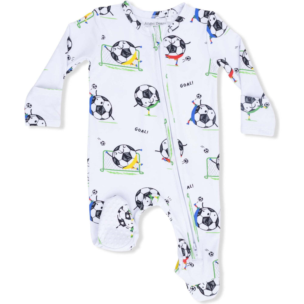 Playing Soccer Balls 2 Way Zipper Footie