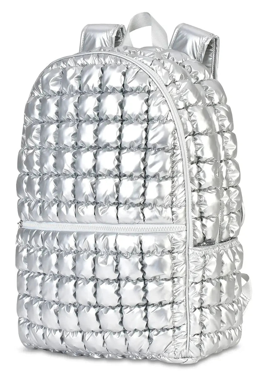 Icy Silver Puffer Backpack Iscream