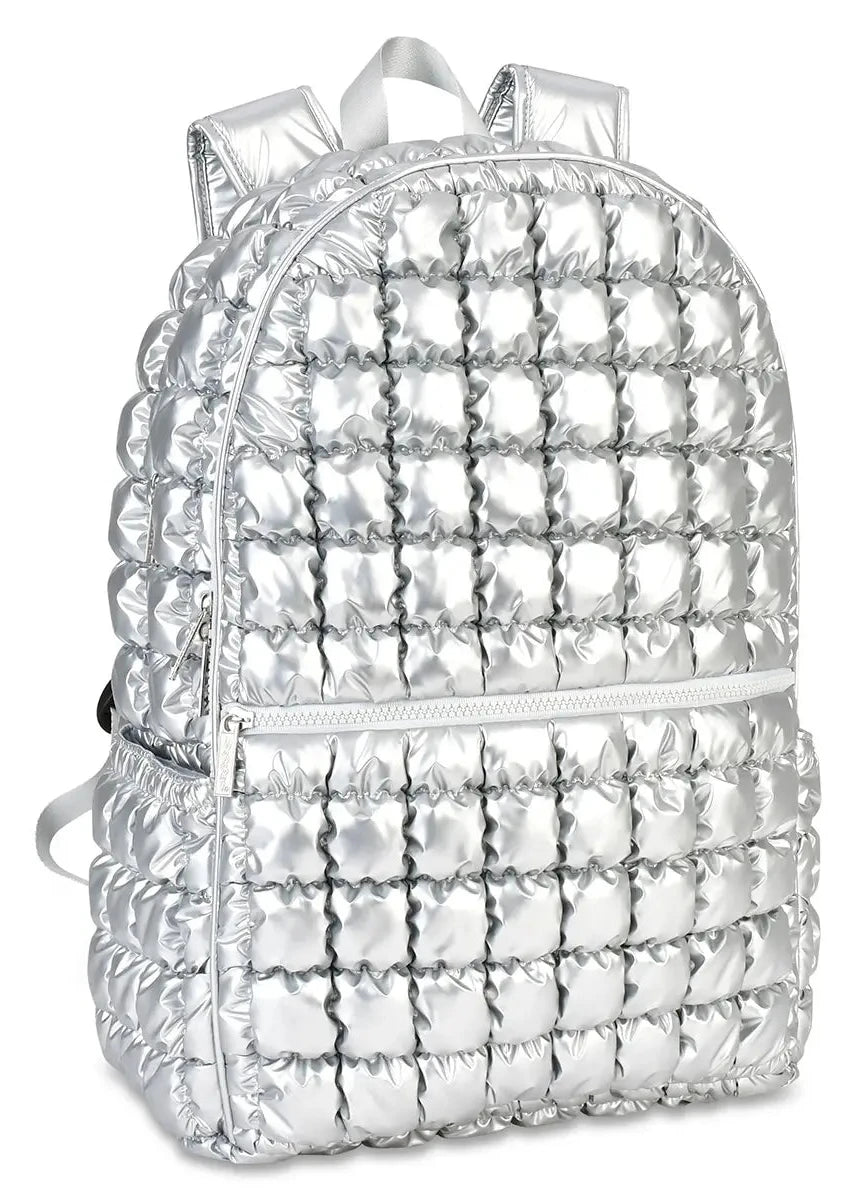 Icy Silver Puffer Backpack Iscream