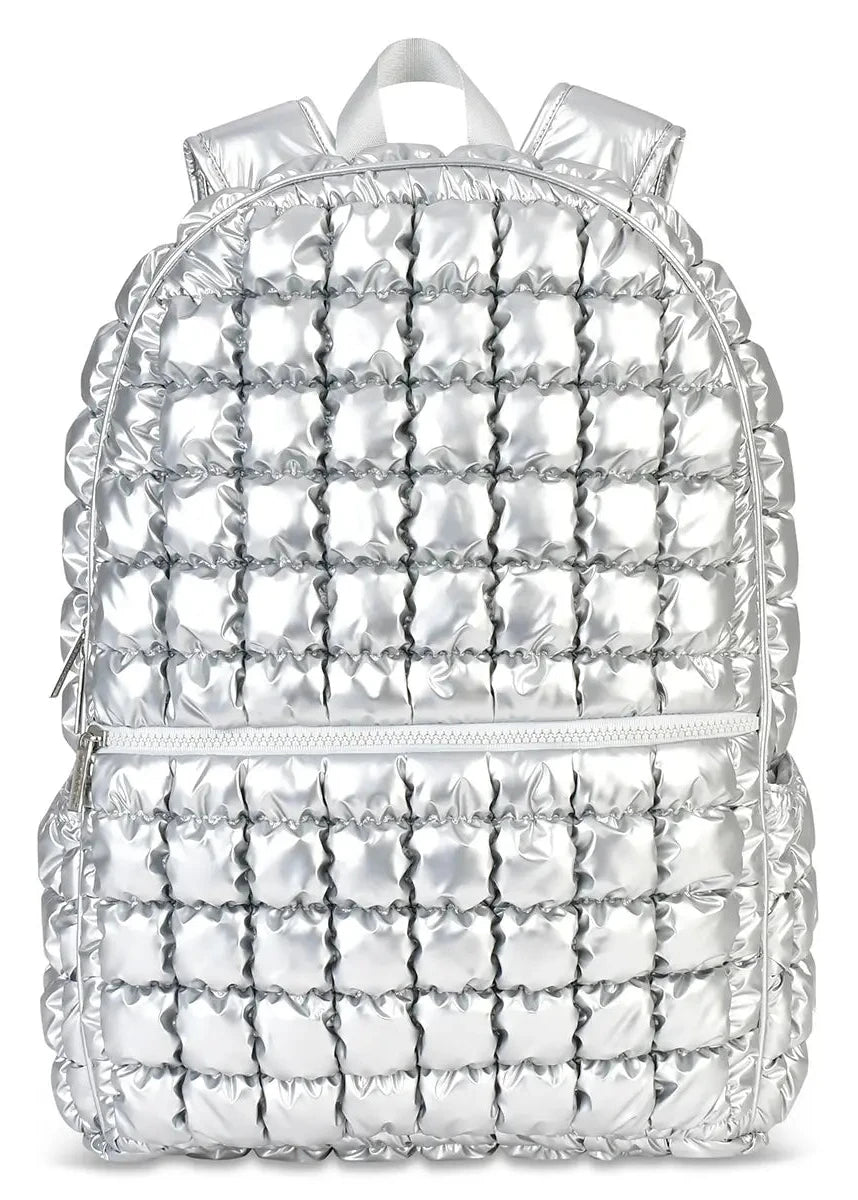 Icy Silver Puffer Backpack Iscream