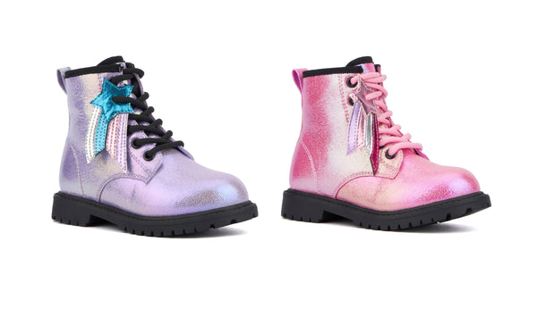 Olivia Miller Girl's Toddler Crystal Sky Combat Boots