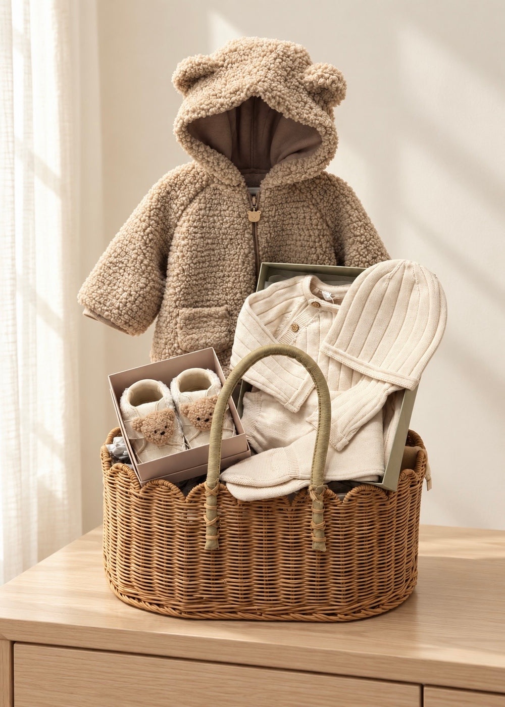 Luxury Neutral Bear Gift Basket