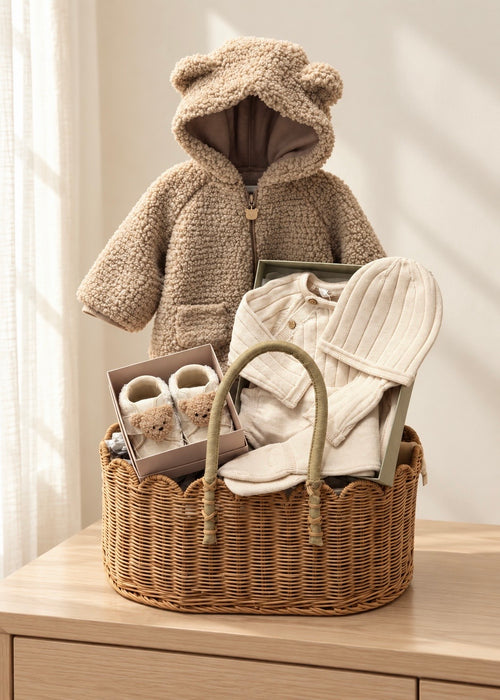 Luxury Neutral Bear Gift Basket