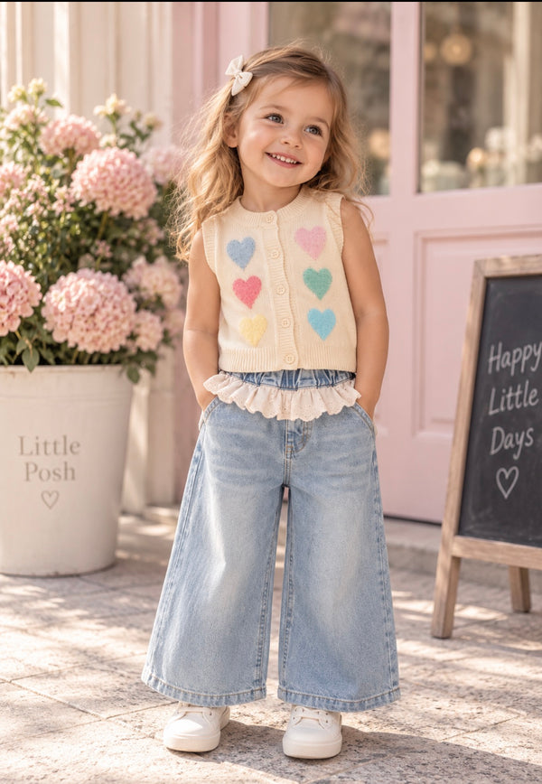 Comfortable Hearts Pattern Knitted Vest