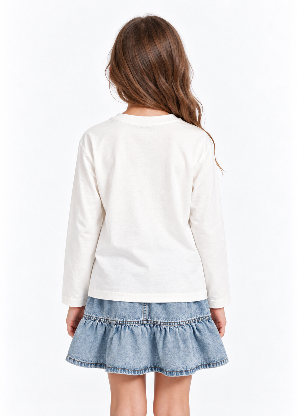 White Floral Graphic L/s Tee