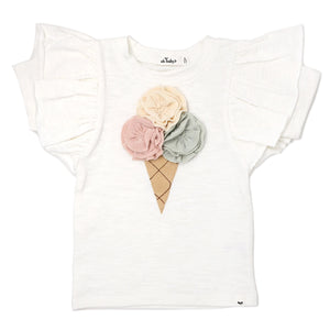 Terry Ice Cream Cotton Slub Butterfly Ss Tee