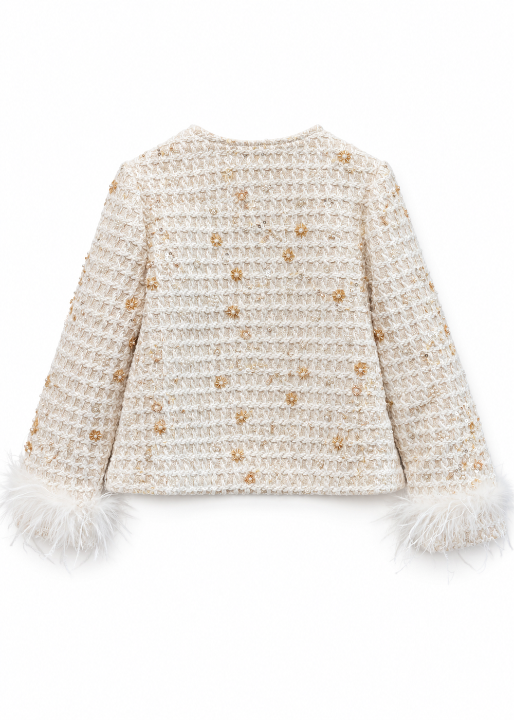 Gold Trim Tweed Jacket & Dress Set