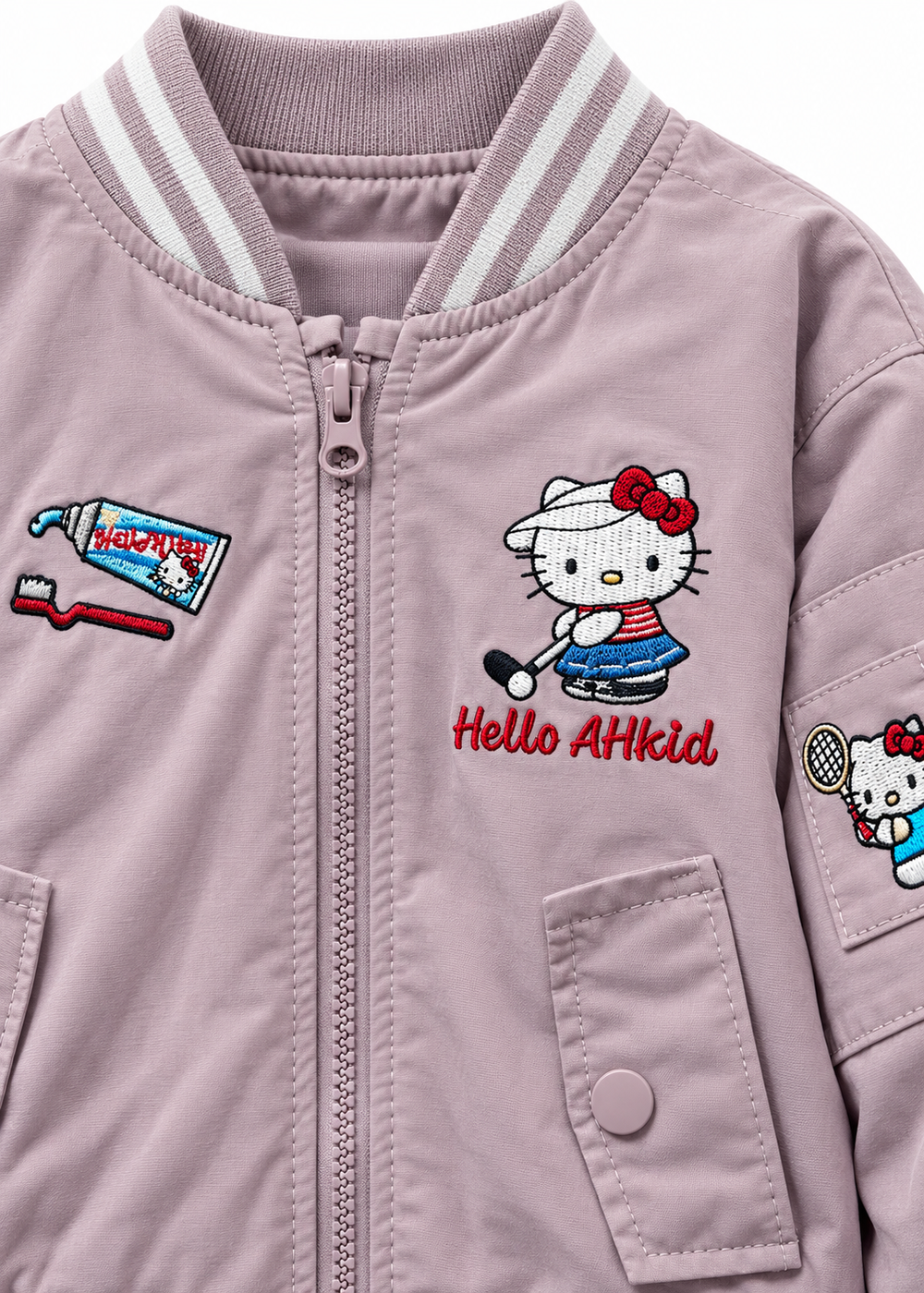 Zip Up Kitty Purple Jacket