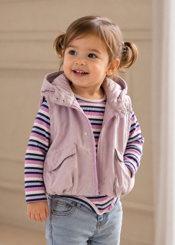 Light Lilac Hooded Vest