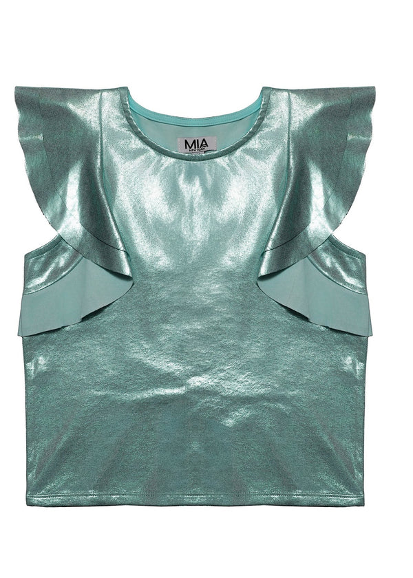 Flutter Top Mint Metallic