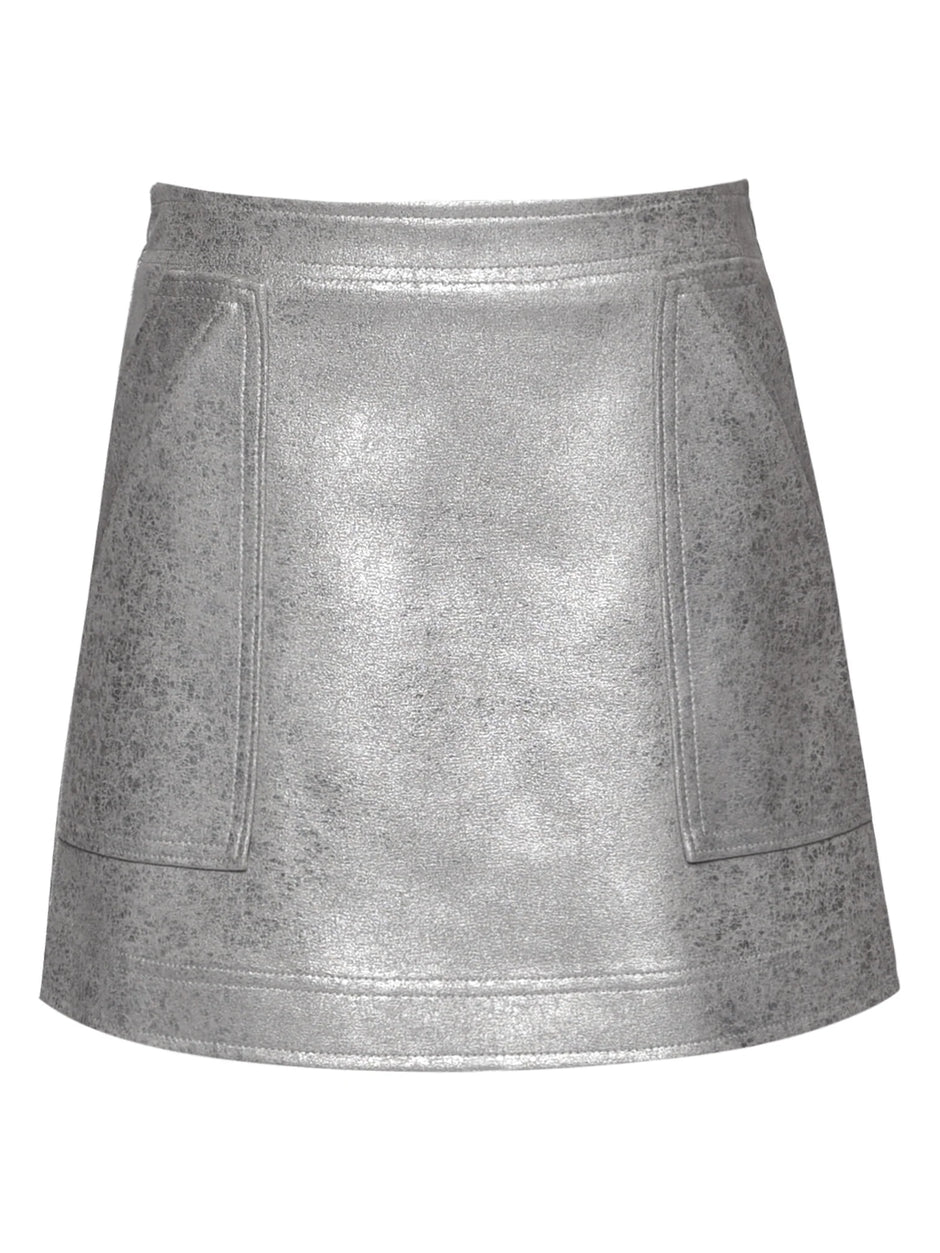 Shimmer Foiled Faux Leather Aline Skirt