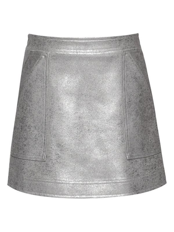 Shimmer Foiled Faux Leather Aline Skirt