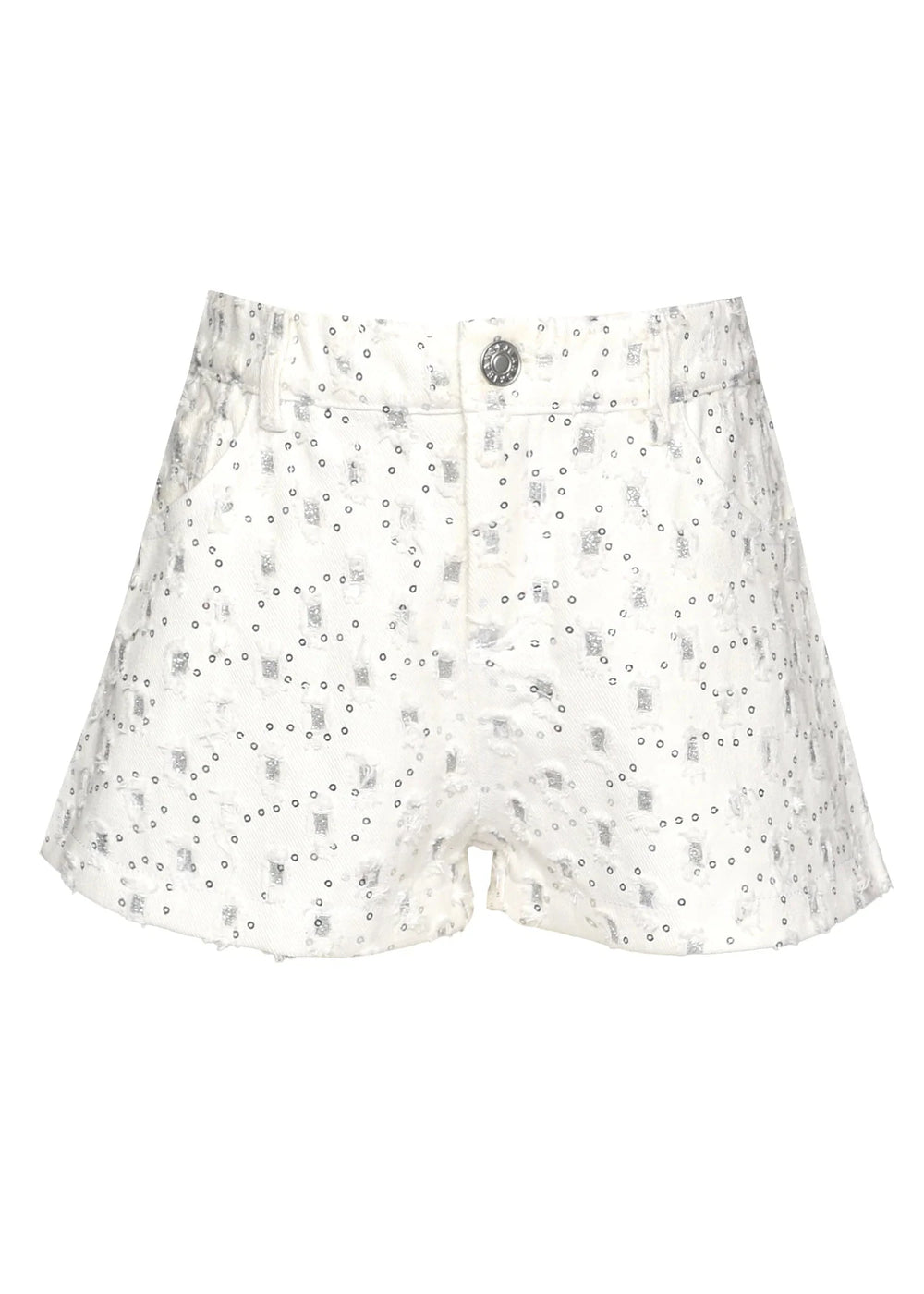 Glitter White Shorts