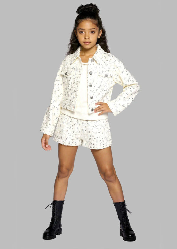 Glitter White Shorts