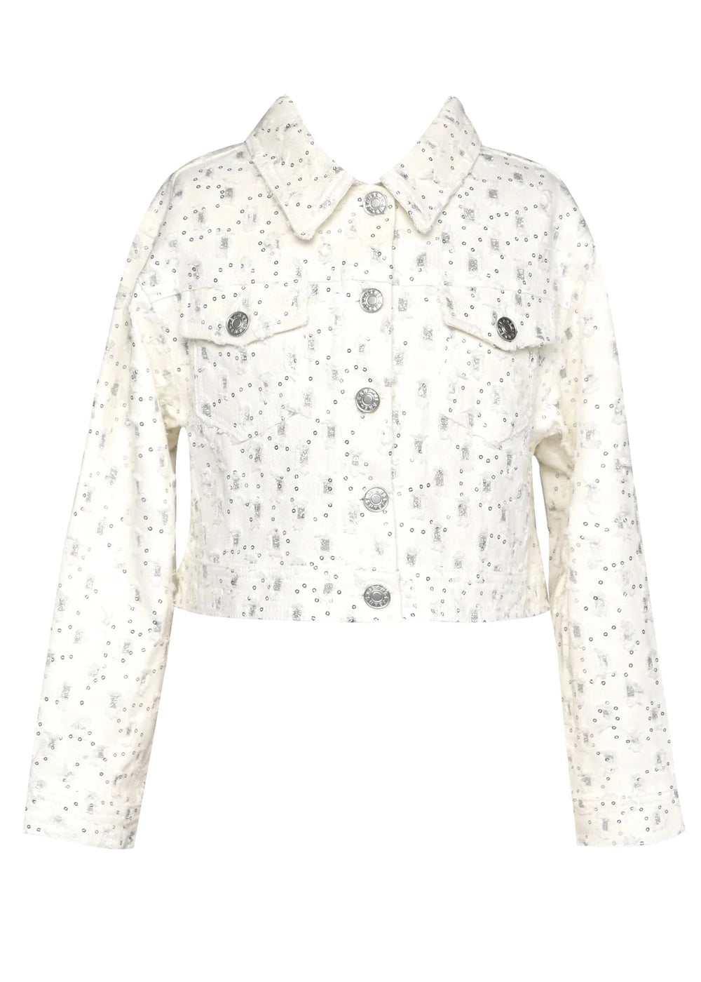 Glitter White Denim Jacket