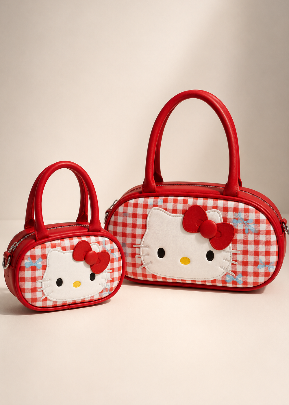 Red Gingham Kitty Handbag