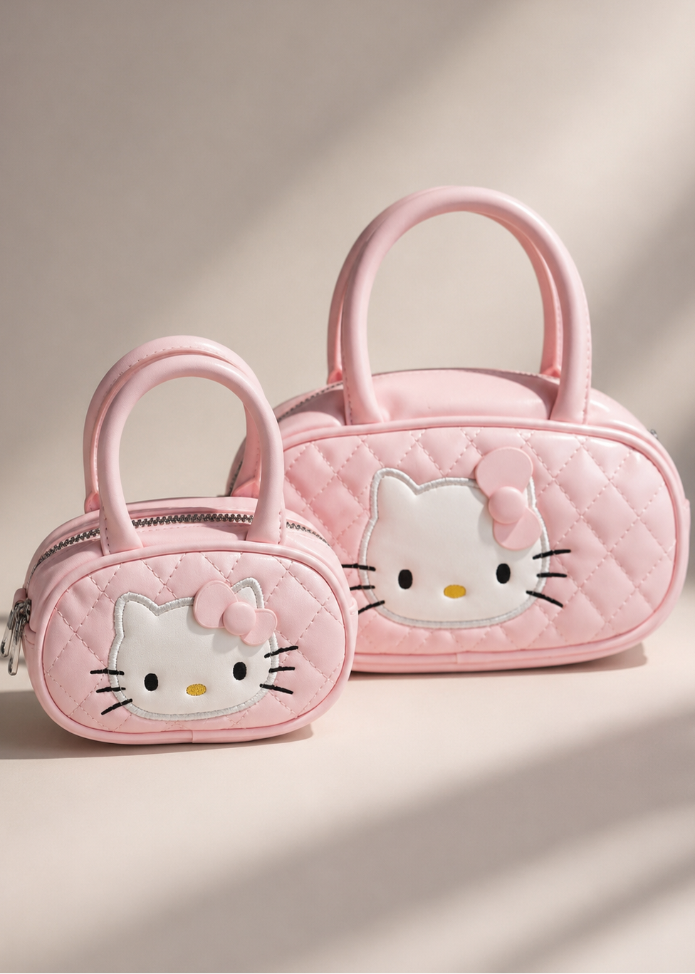 Pink Quilted Kitty Handbag