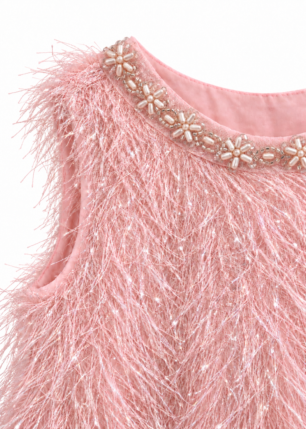 Pink Ostrich-Trimmed Dress