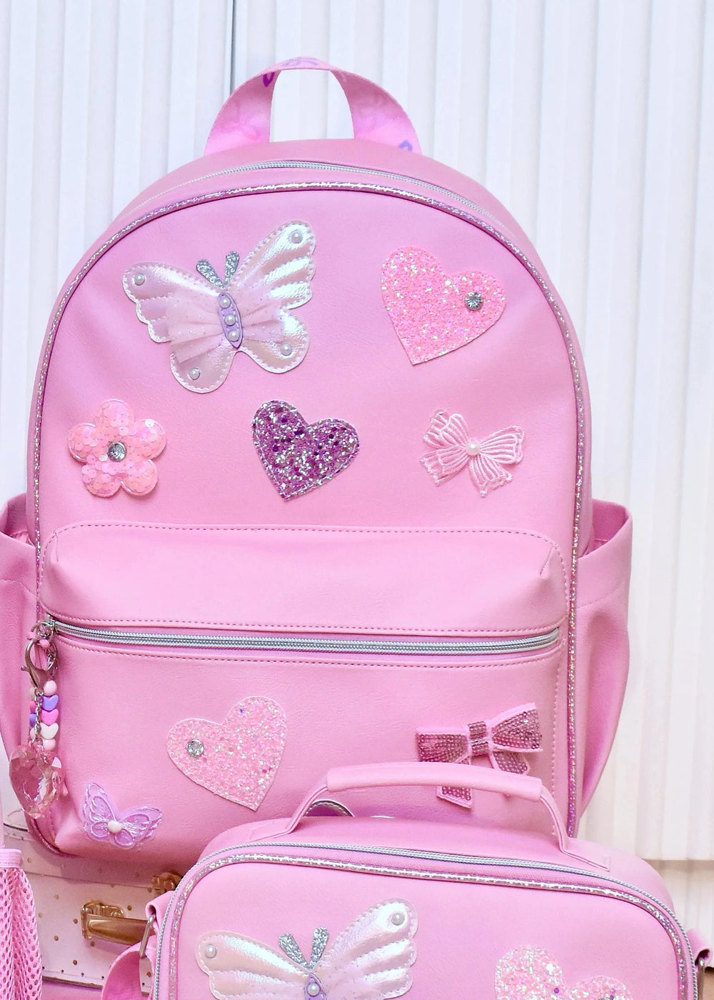 Sequined Butterfly Heart Backpack