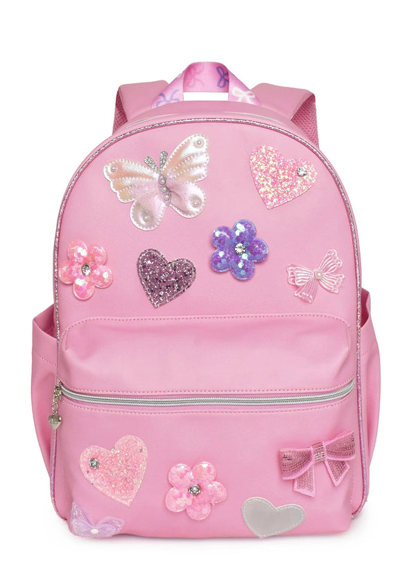 Sequined Butterfly Heart Backpack