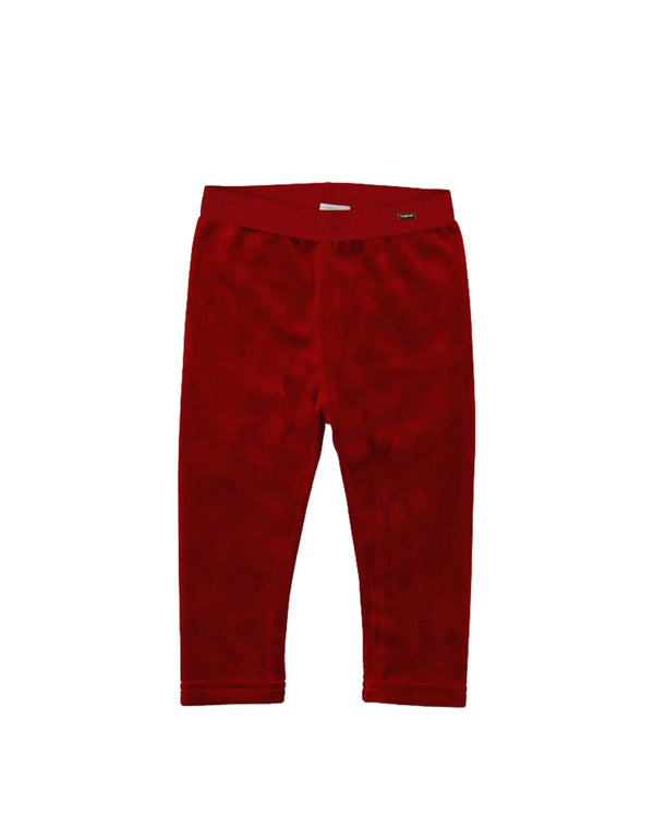 Velvet Baby Leggings Red
