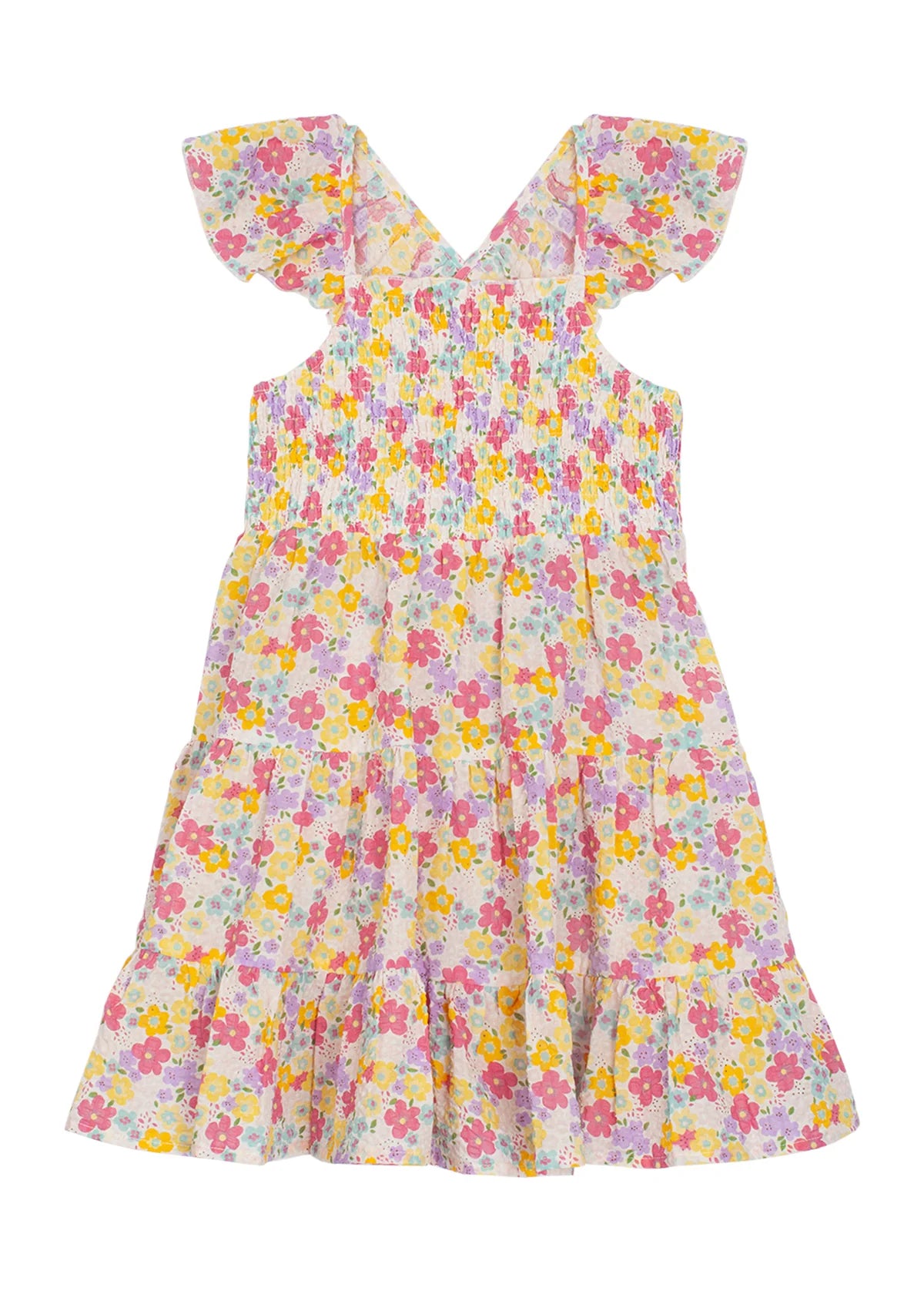 Vibrant Meadows Crepe Chiffon Dress